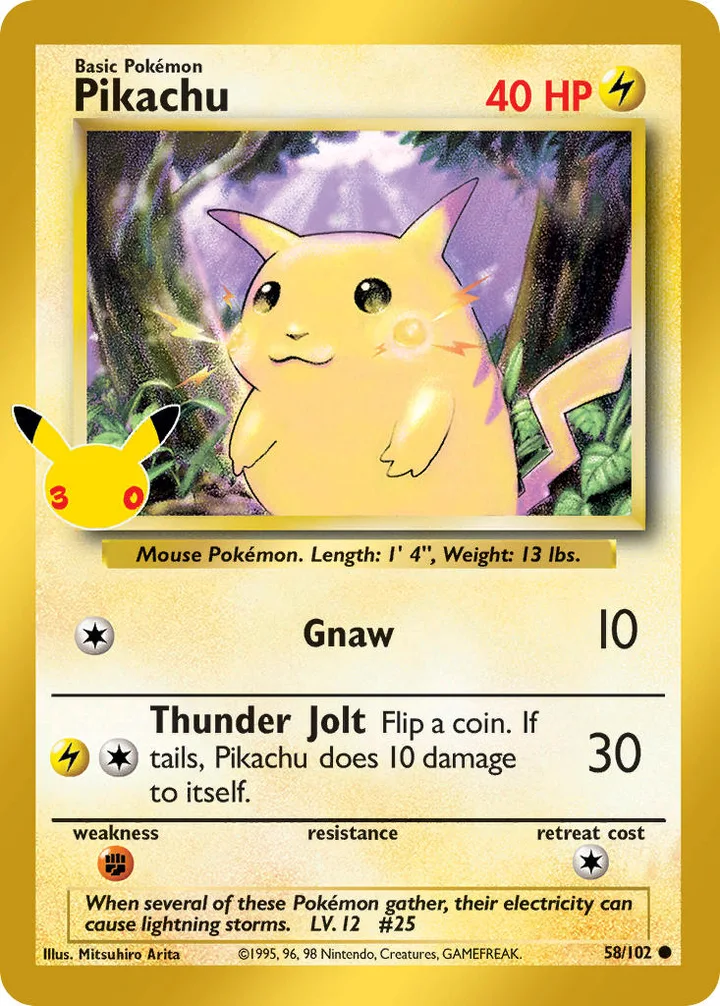 Pikachu, 30th Celebration 58/102