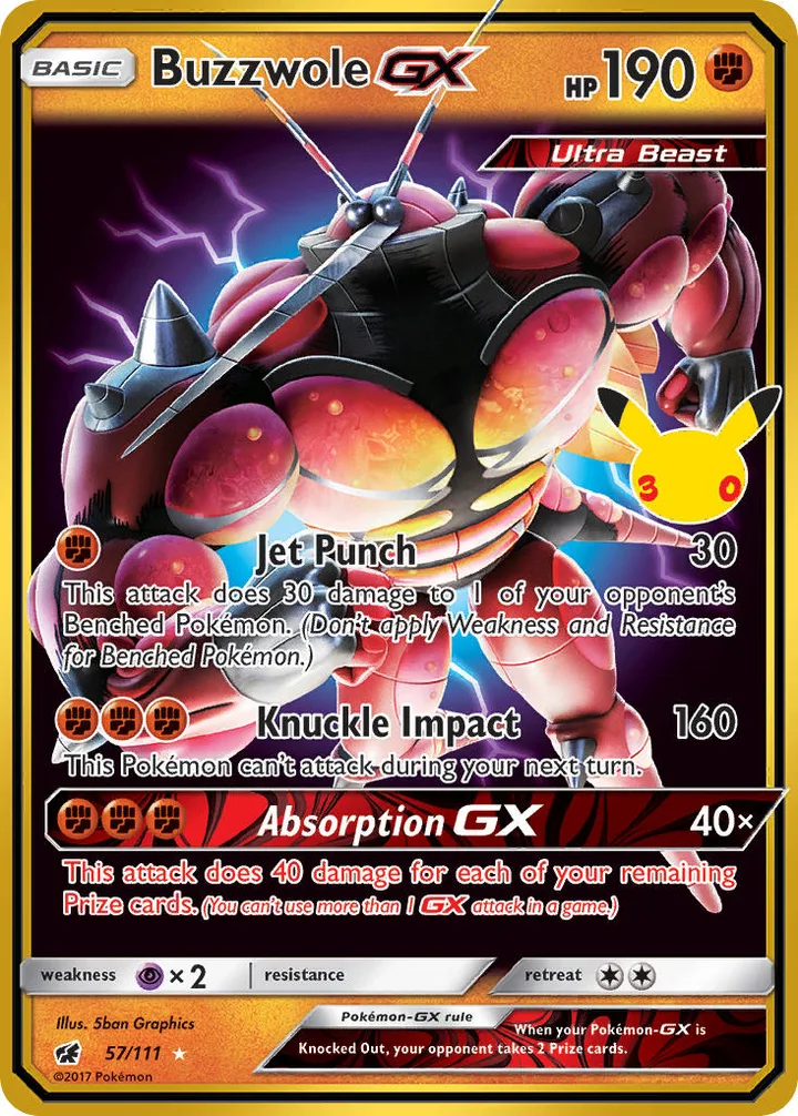 Buzzwole-GX, 30th Celebration 57/111