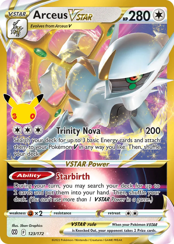 Arceus VSTAR, 30th Celebration 123/172
