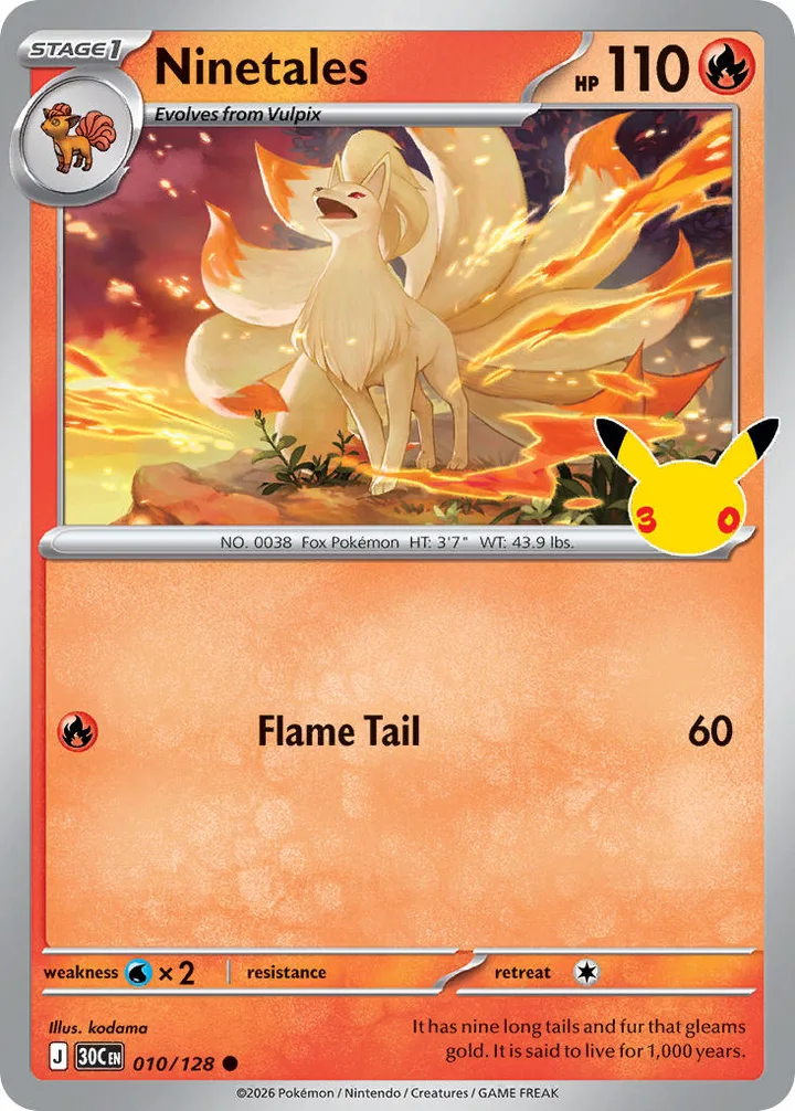 Ninetales, 30th Celebration 010/128