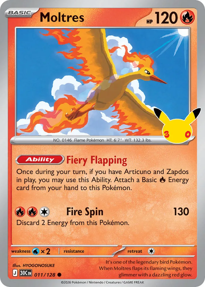 Moltres, 30th Celebration 011/128