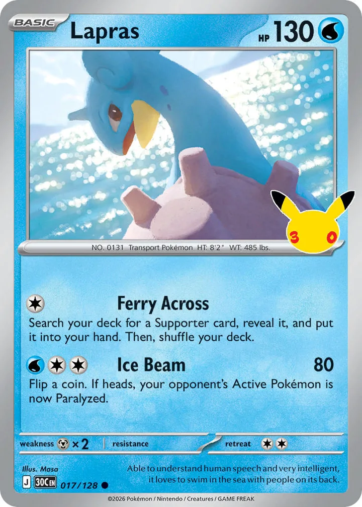 Lapras, 30th Celebration 017/128