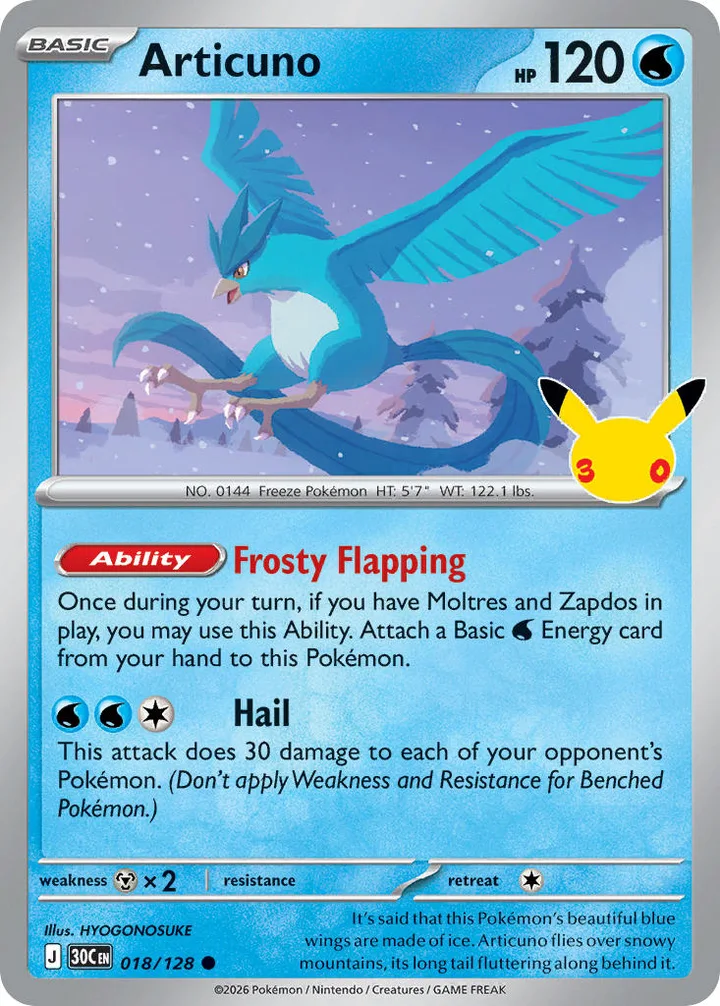 Articuno, 30th Celebration 018/128