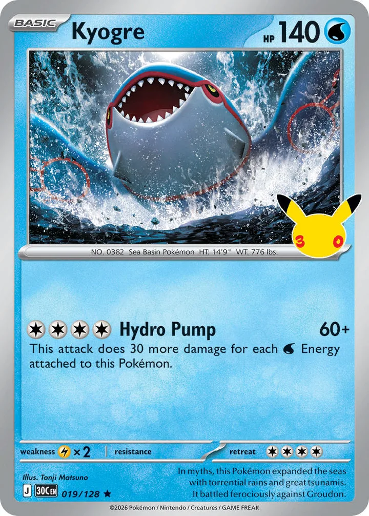 Kyogre, 30th Celebration 019/128