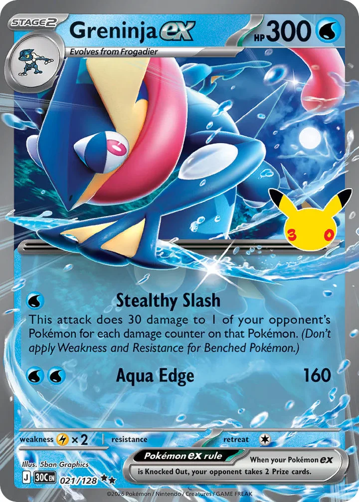 Greninja ex, 30th Celebration 021/128