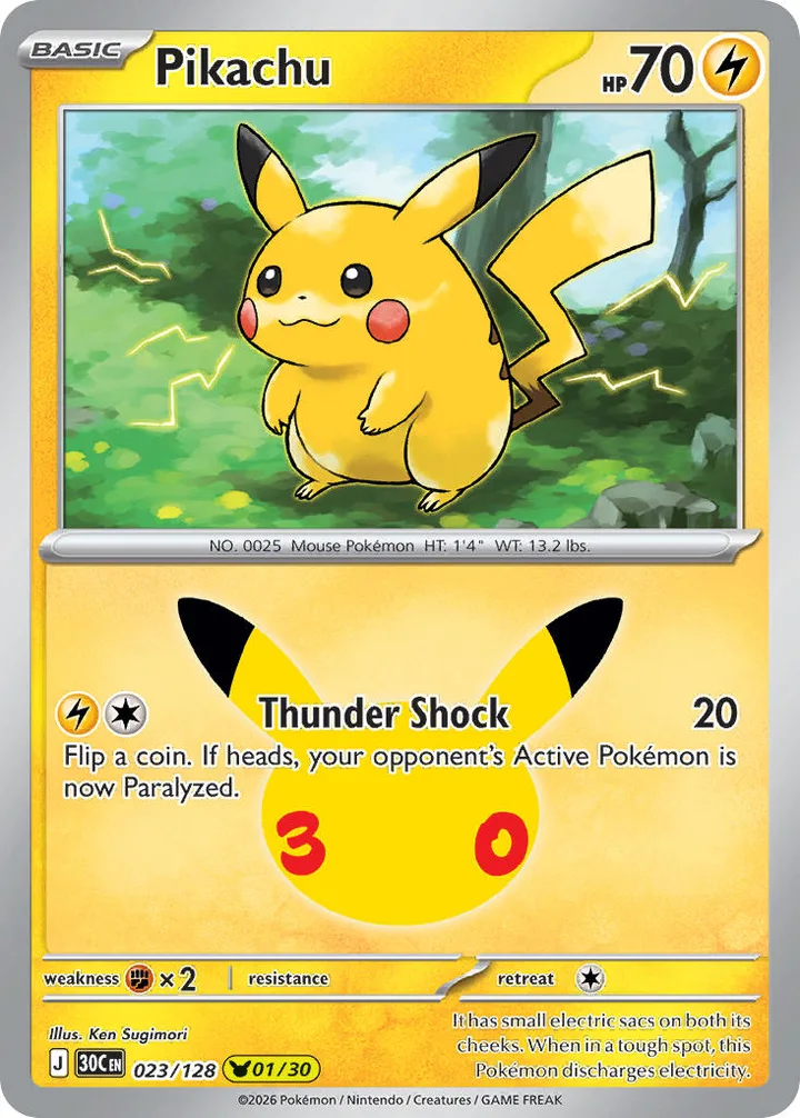 Pikachu, 30th Celebration 023/128