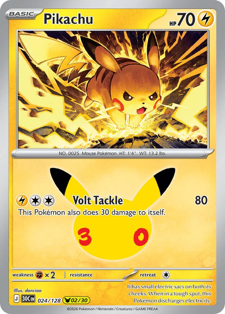 Pikachu, 30th Celebration 024/128