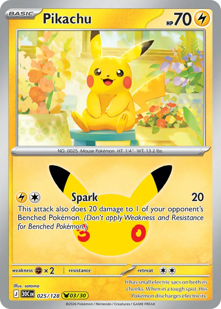 Pikachu, 30th Celebration 025/128