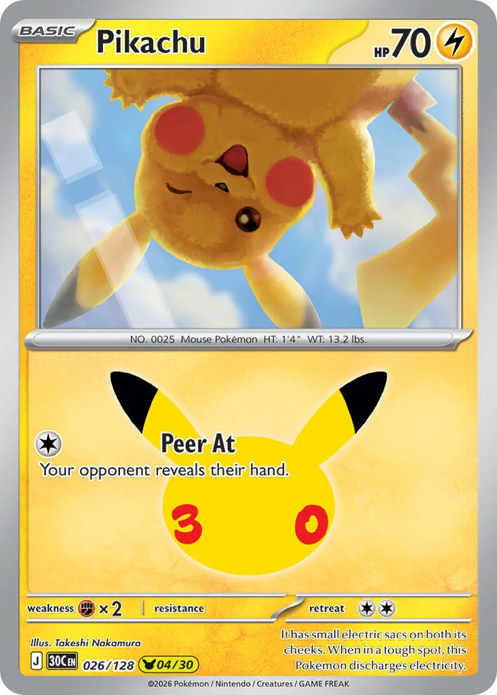 Pikachu, 30th Celebration 026/128