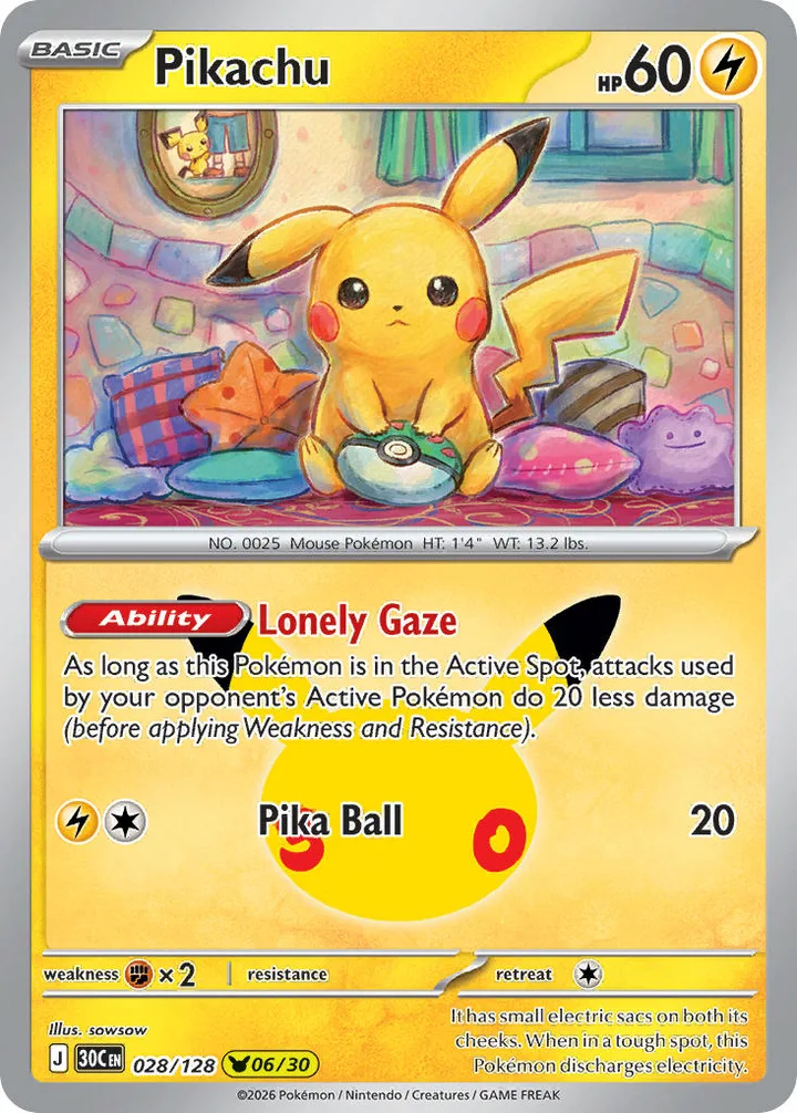 Pikachu, 30th Celebration 028/128