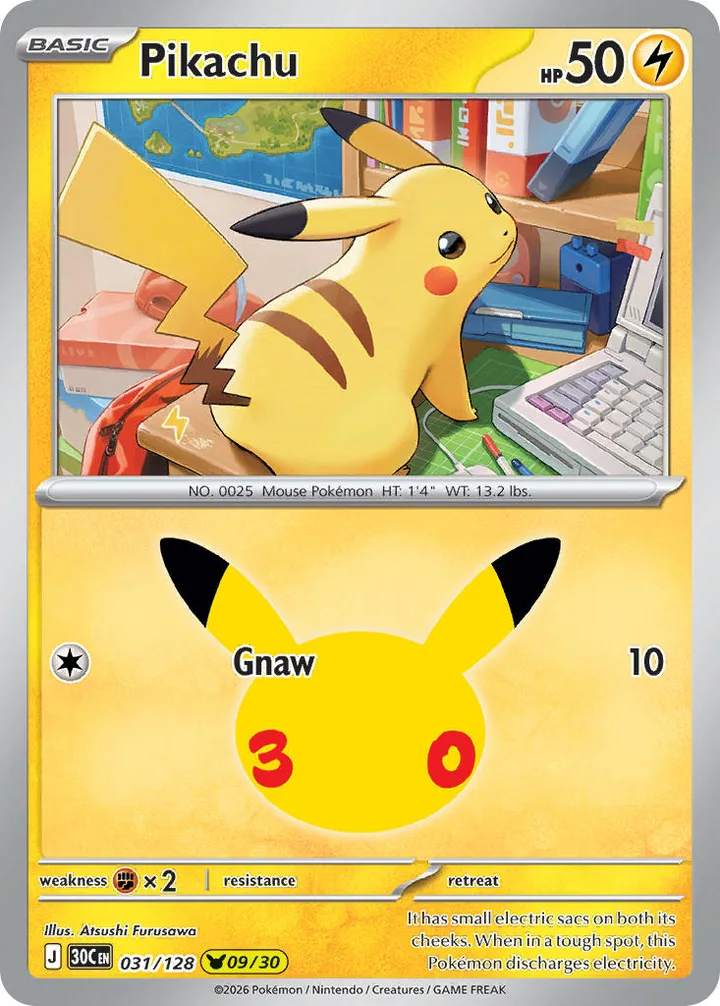 Pikachu, 30th Celebration 031/128