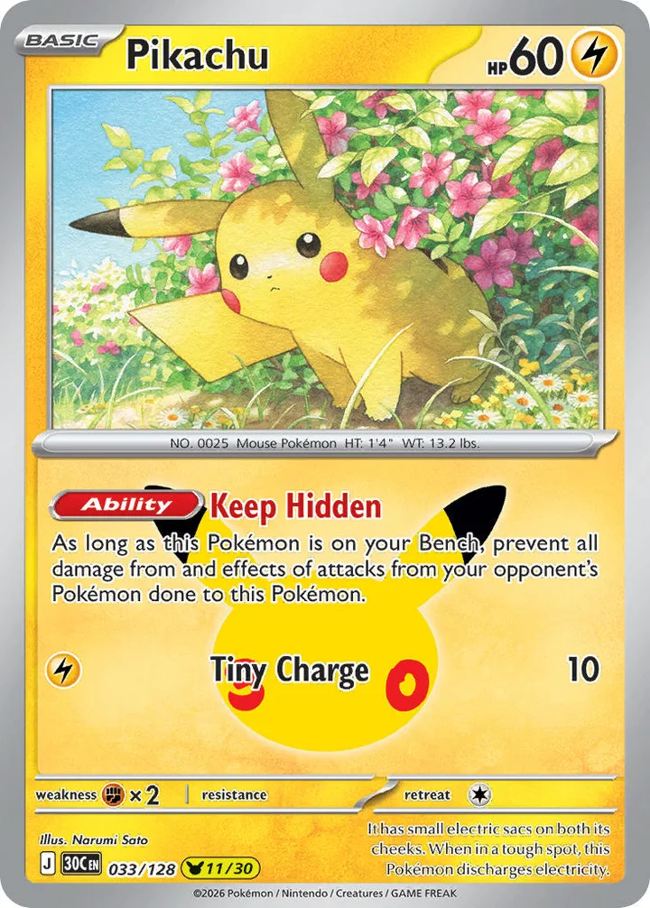 Pikachu, 30th Celebration 033/128