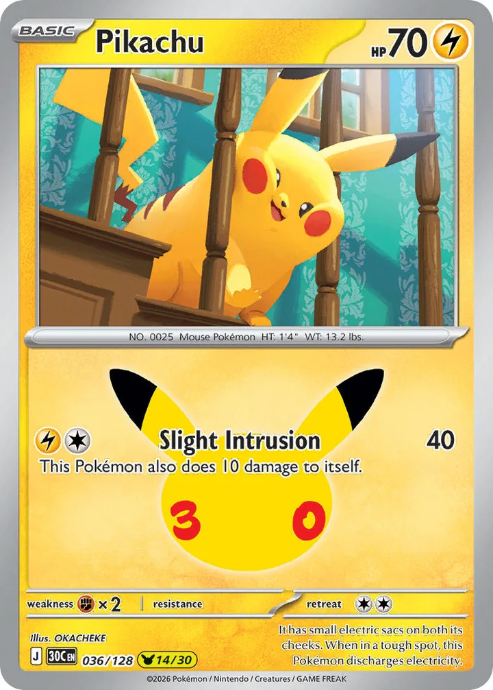 Pikachu, 30th Celebration 036/128
