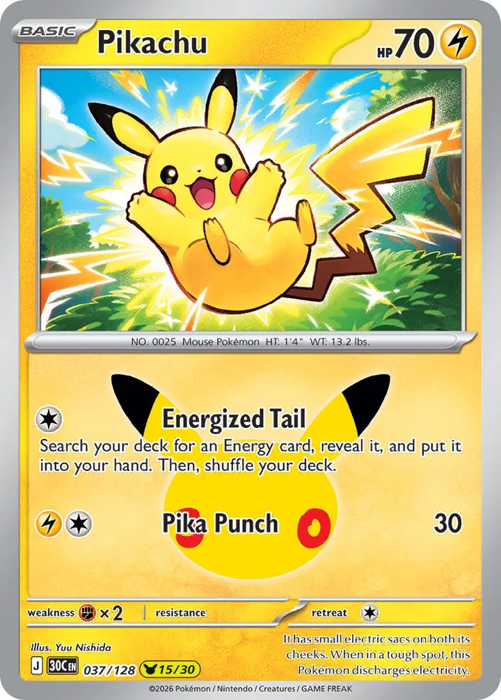 Pikachu, 30th Celebration 037/128
