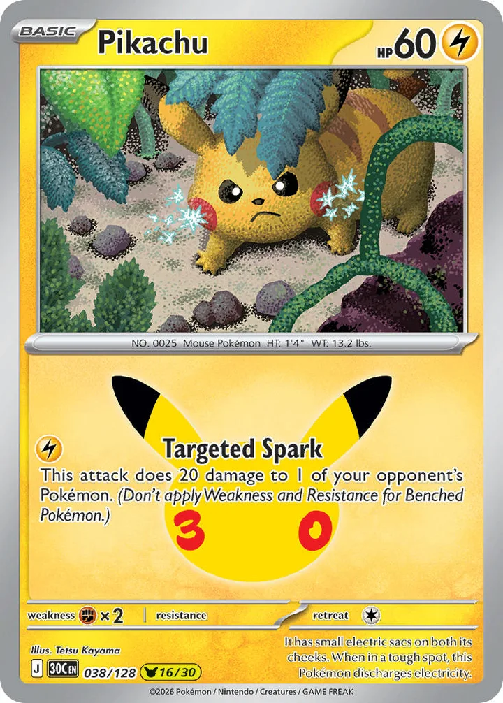 Pikachu, 30th Celebration 038/128