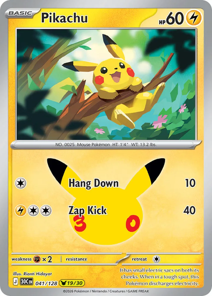 Pikachu, 30th Celebration 041/128
