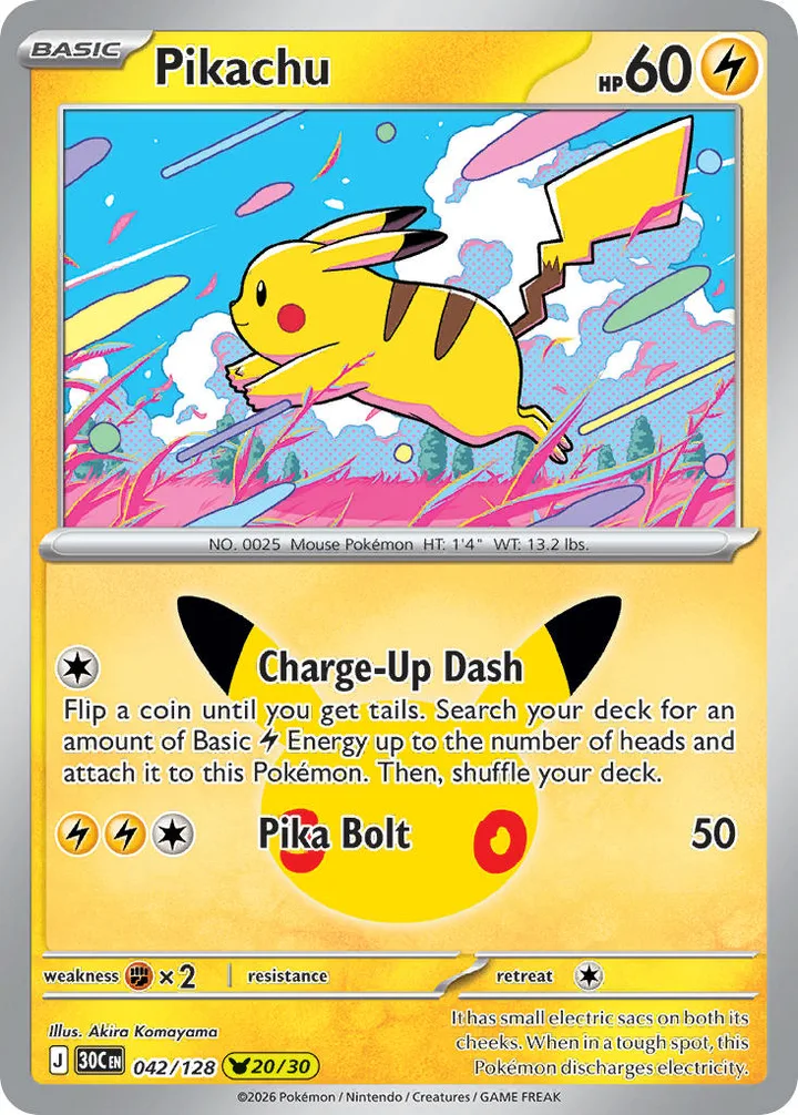 Pikachu, 30th Celebration 042/128