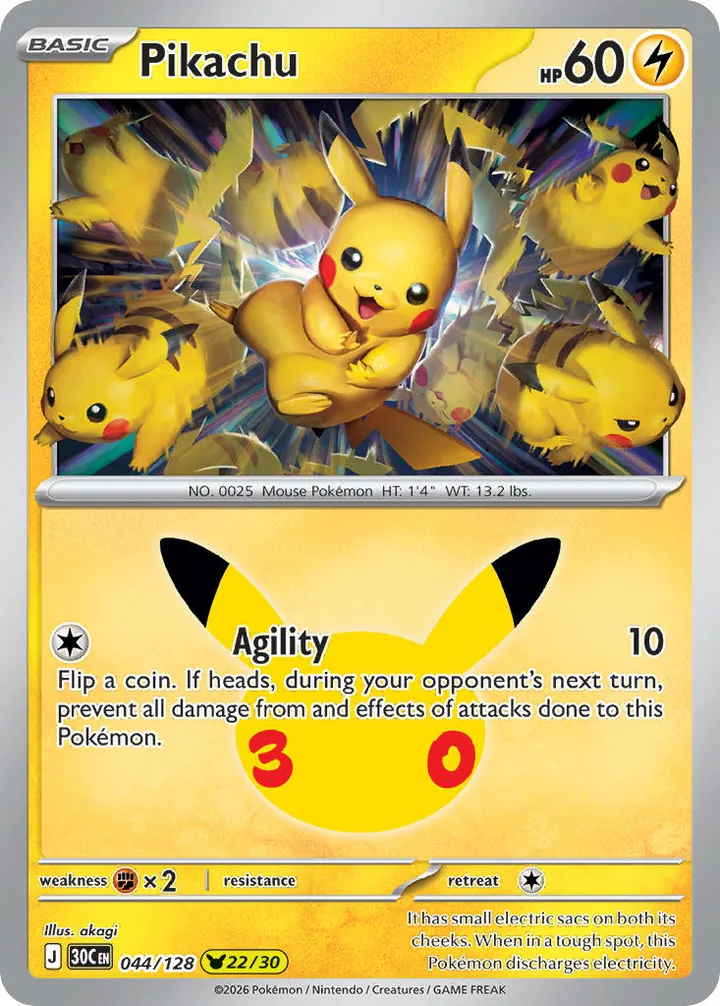 Pikachu, 30th Celebration 044/128