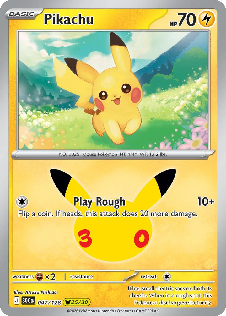 Pikachu, 30th Celebration 047/128