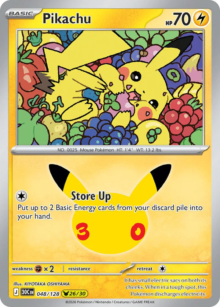 Pikachu, 30th Celebration 048/128