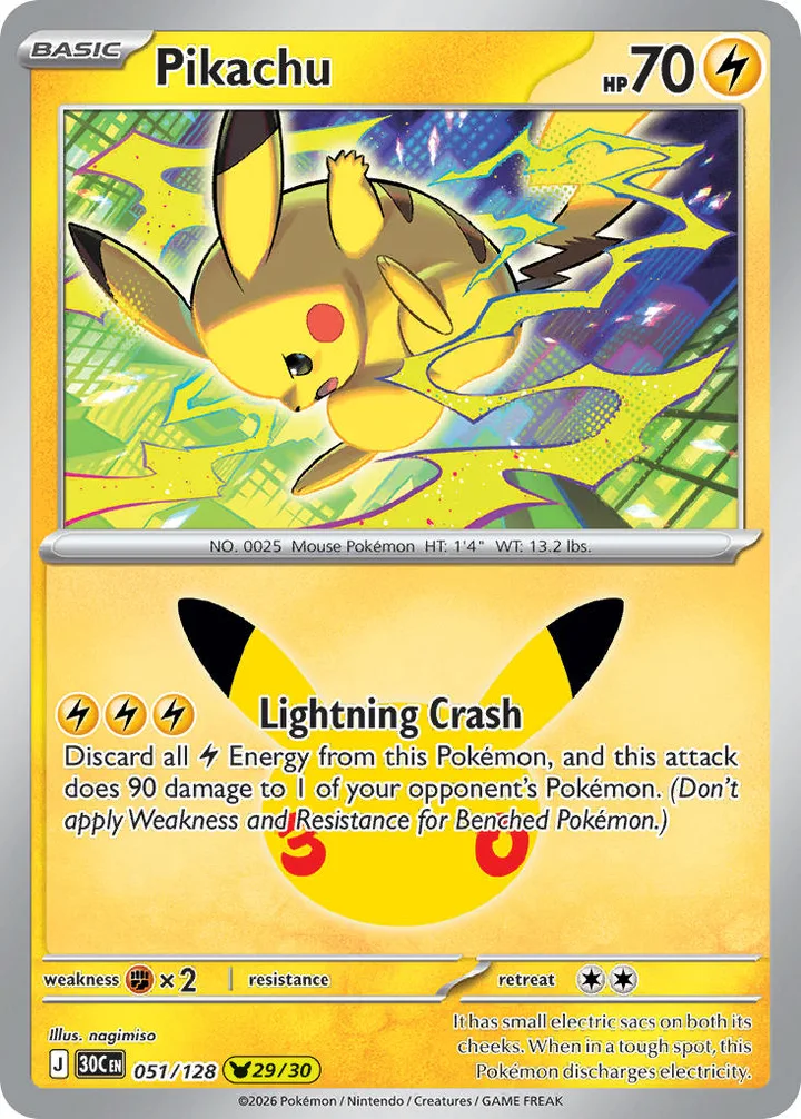 Pikachu, 30th Celebration 051/128