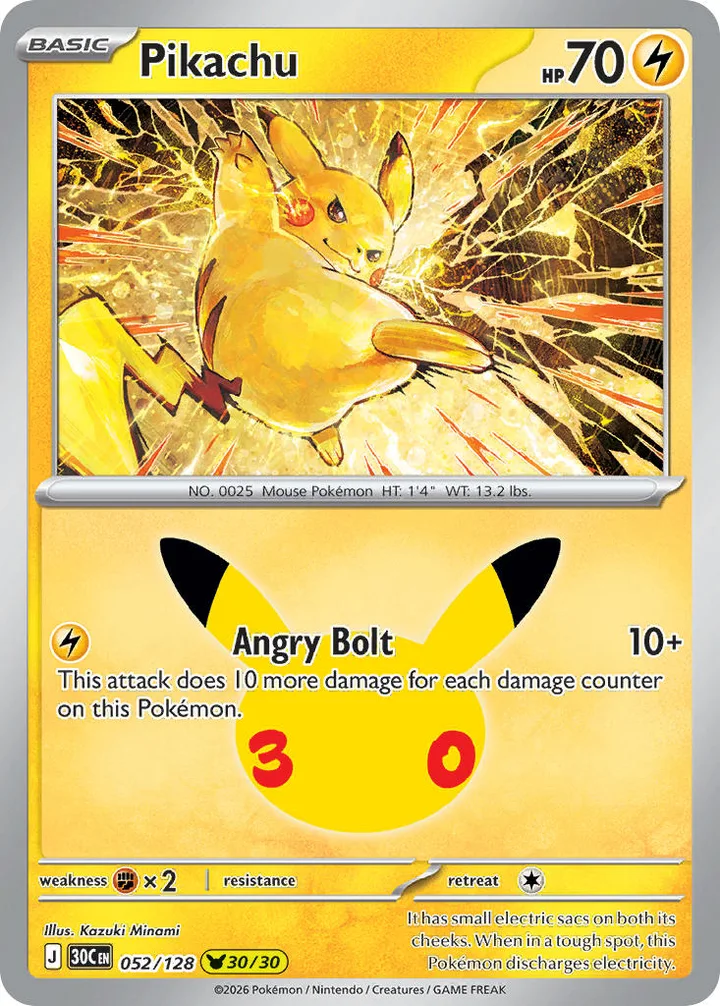 Pikachu, 30th Celebration 052/128