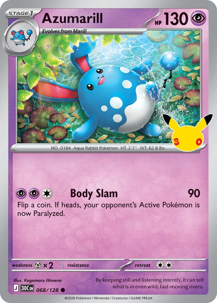 Azumarill, 30th Celebration 068/128