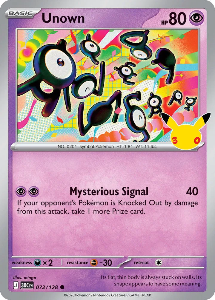 Unown, 30th Celebration 072/128