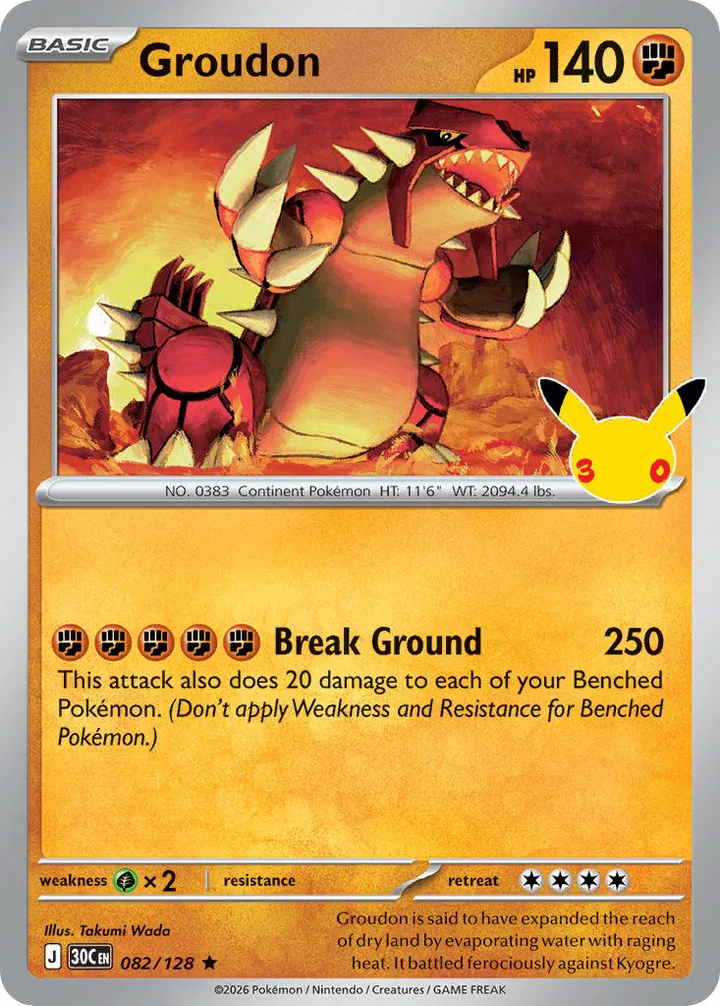 Groudon, 30th Celebration 082/128