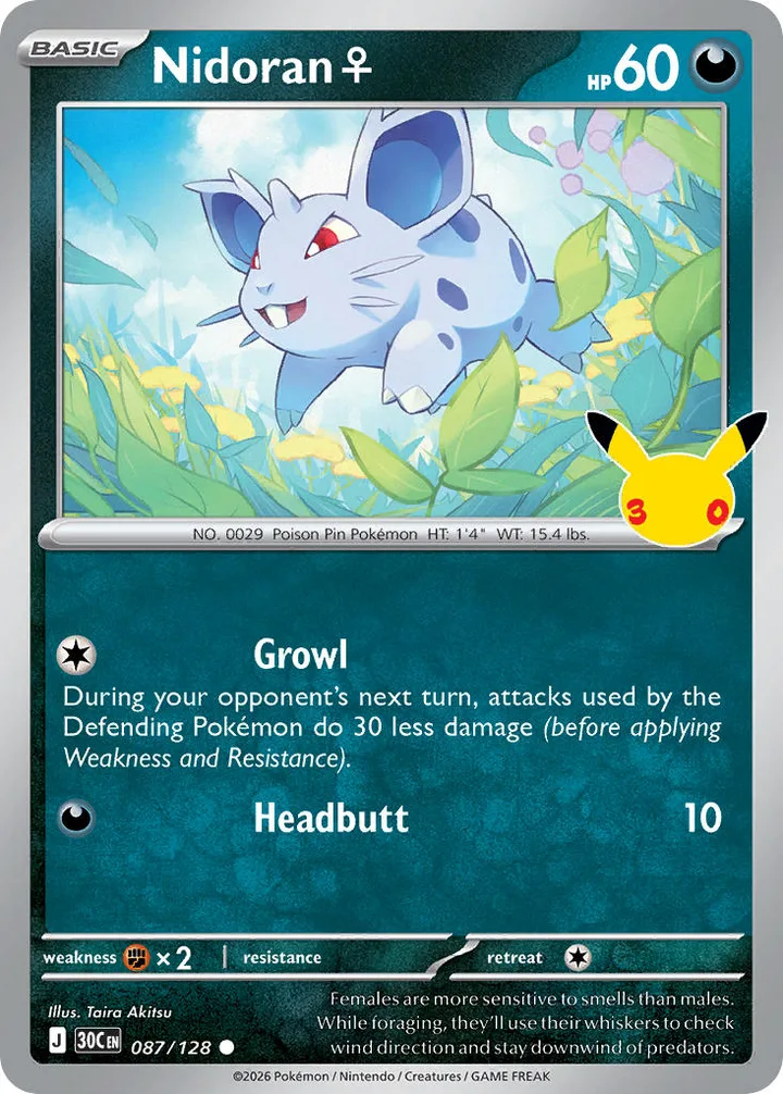 Nidoran♀, 30th Celebration 087/128