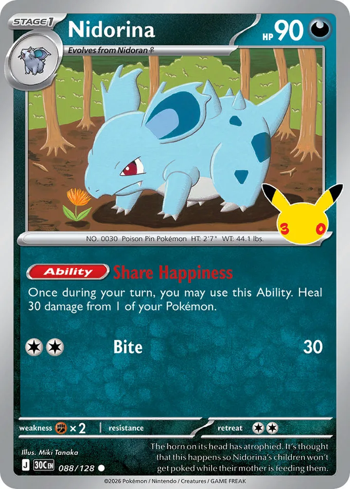 Nidorina, 30th Celebration 088/128
