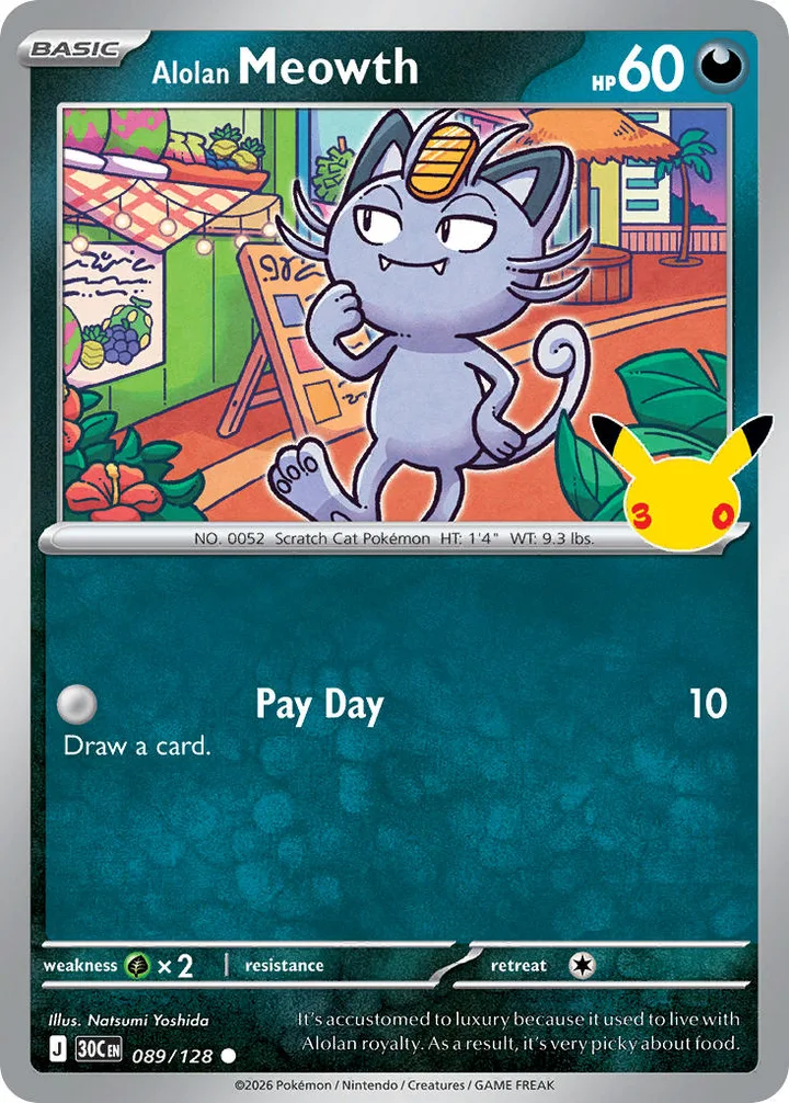 Alolan Meowth, 30th Celebration 089/128