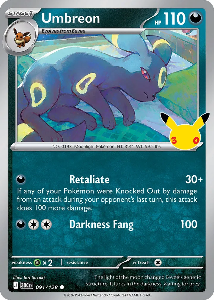 Umbreon, 30th Celebration 091/128