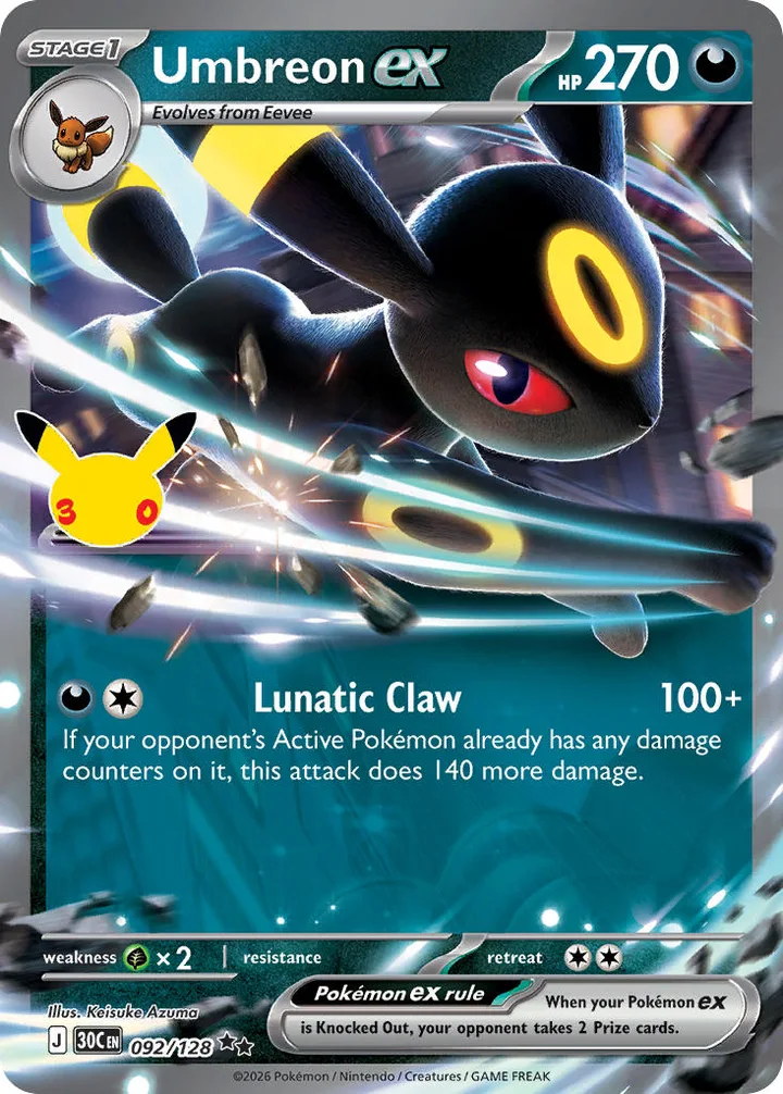 Umbreon ex, 30th Celebration 092/128