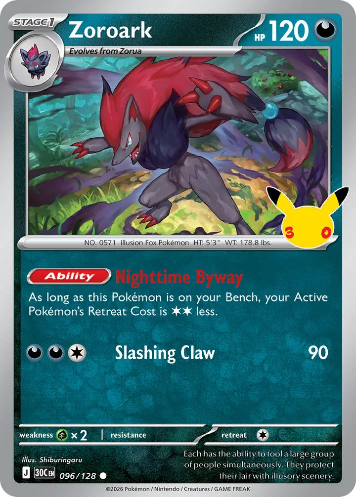 Zoroark, 30th Celebration 096/128