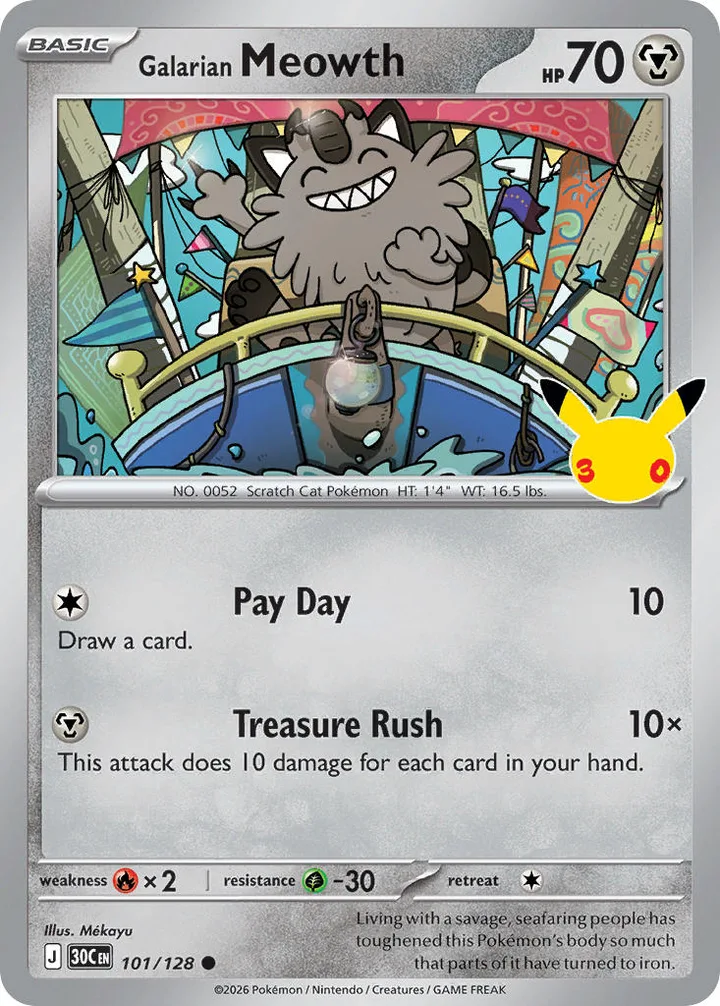 Galarian Meowth, 30th Celebration 101/128