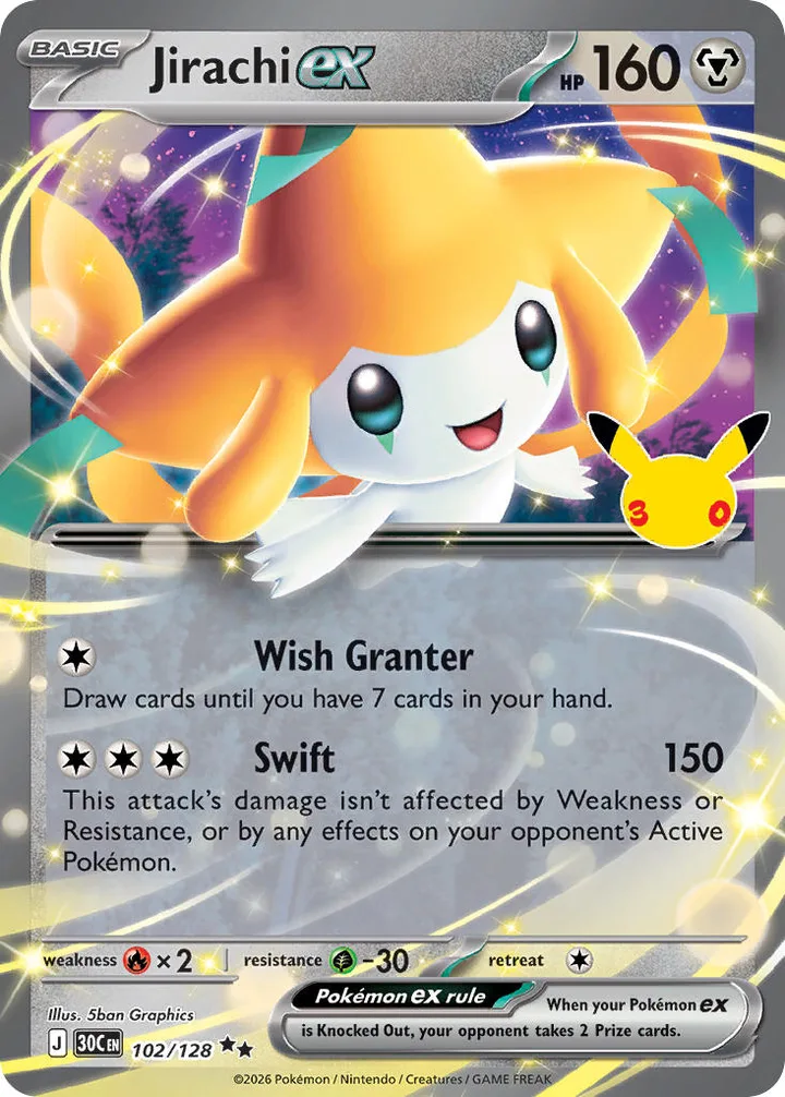 Jirachi ex, 30th Celebration 102/128