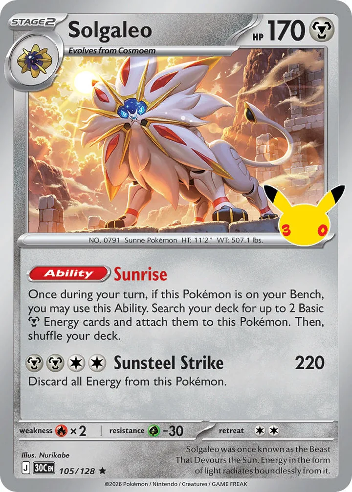 Solgaleo, 30th Celebration 105/128