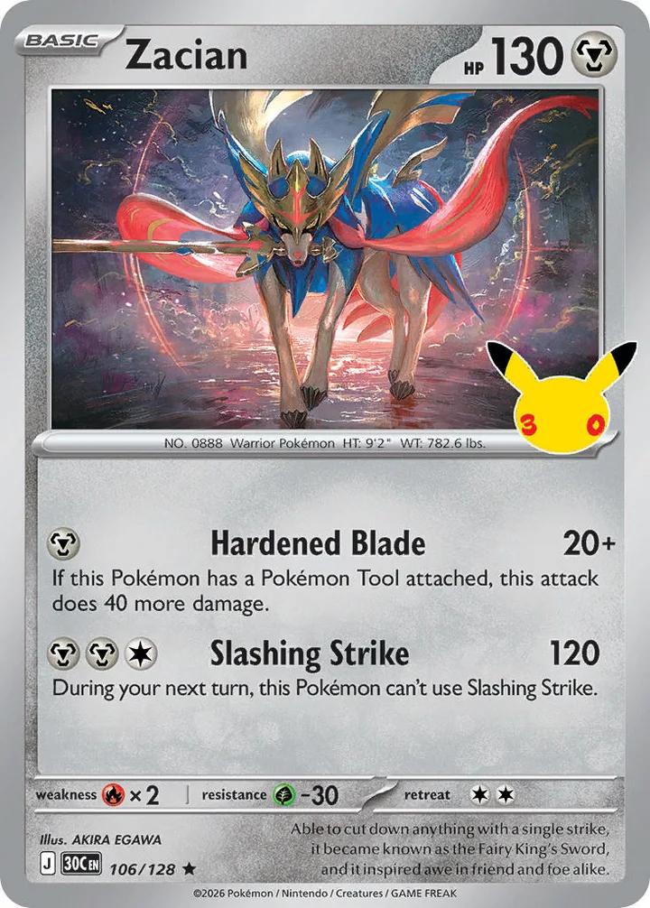 Zacian, 30th Celebration 106/128