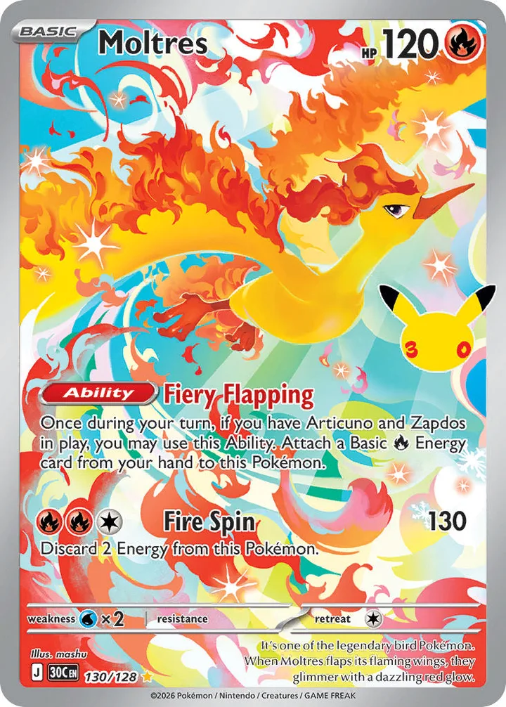 Moltres, 30th Celebration 130/128
