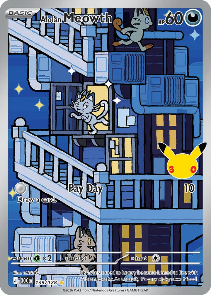 Alolan Meowth, 30th Celebration 139/128