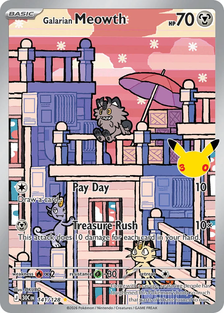 Galarian Meowth, 30th Celebration 141/128
