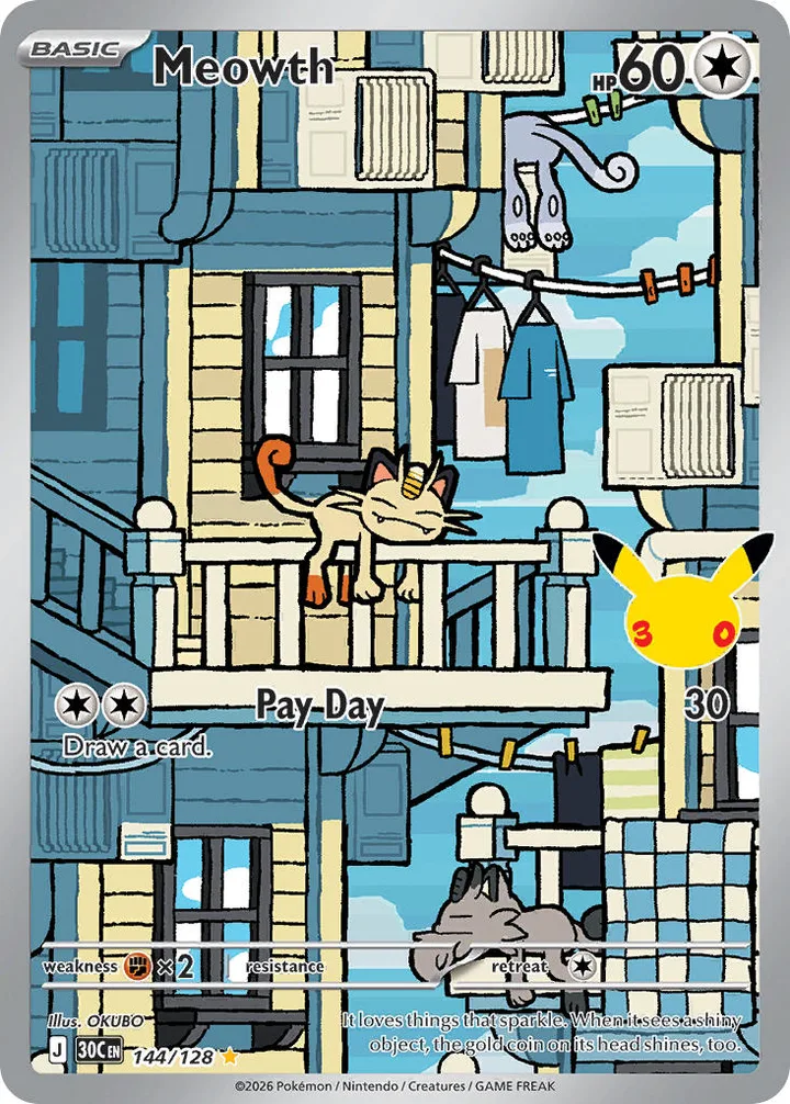 Meowth, 30th Celebration 144/128