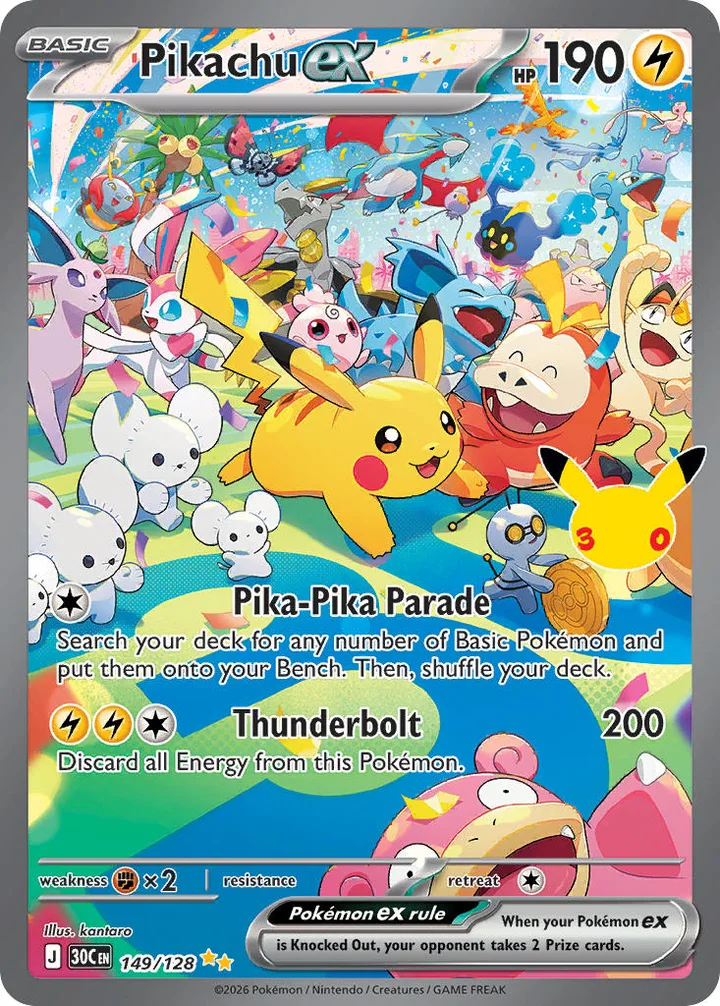 Pikachu ex, 30th Celebration 149/128