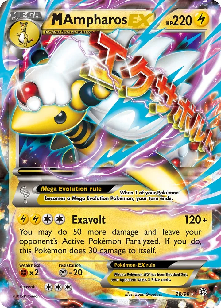 M Ampharos-EX, Ancient Origins 28/98
