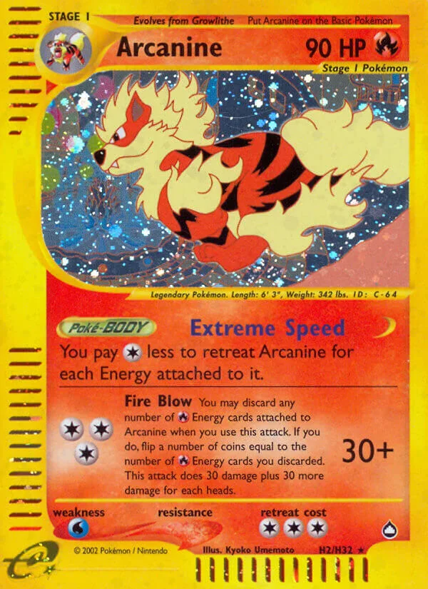 Arcanine, Aquapolis H2/H32