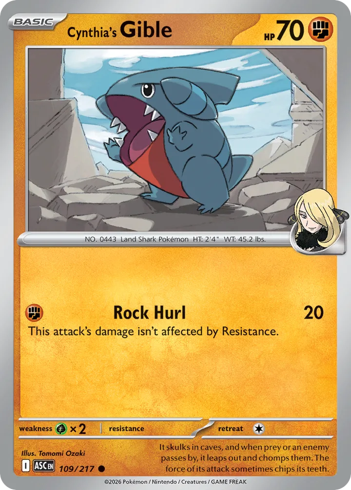 Cynthia’s Gible, Ascended Heroes 109/217
