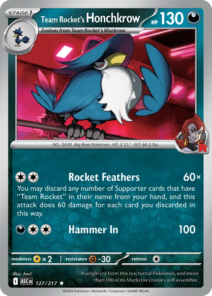 Team Rocket’s Honchkrow, Ascended Heroes 127/217