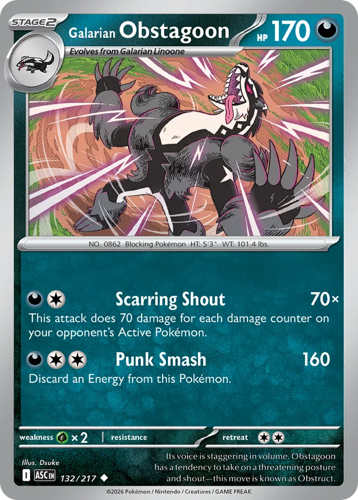 Galarian Obstagoon, Ascended Heroes 132/217