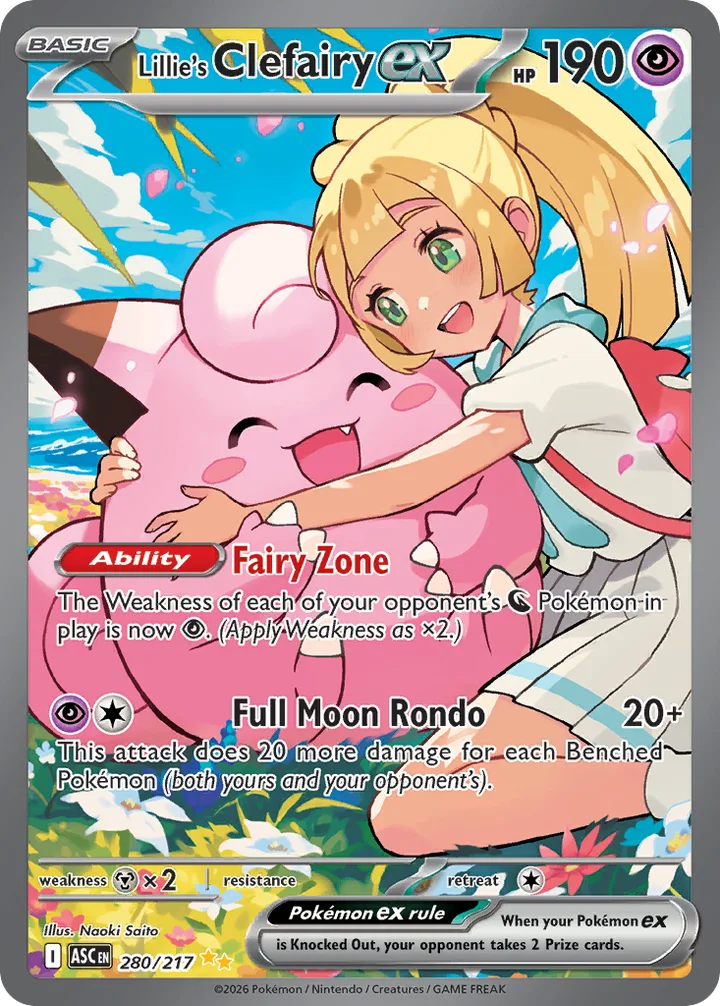 Lillie’s Clefairy ex, Ascended Heroes 280/217